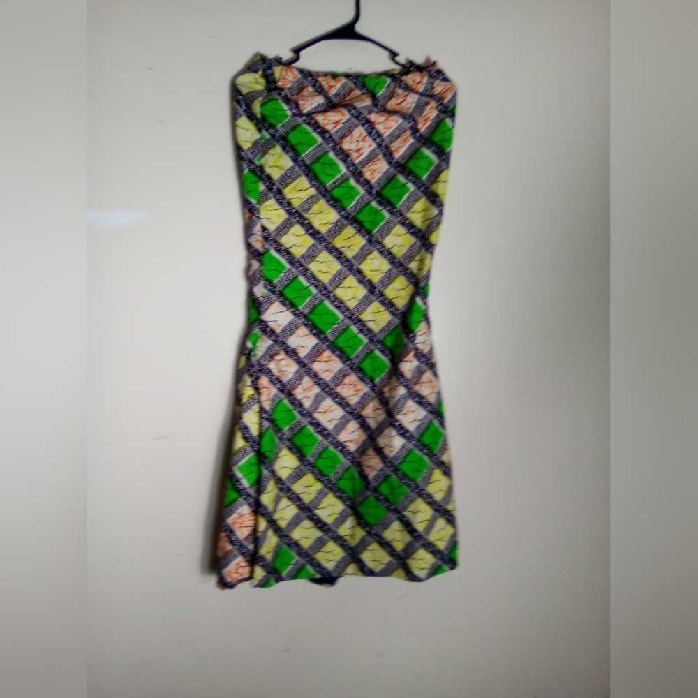 HANDMADE Elegant Green Plaid Women's Skirt 28" SMALL TIED HIPS THEN A MERMAID - Picture 4 of 5